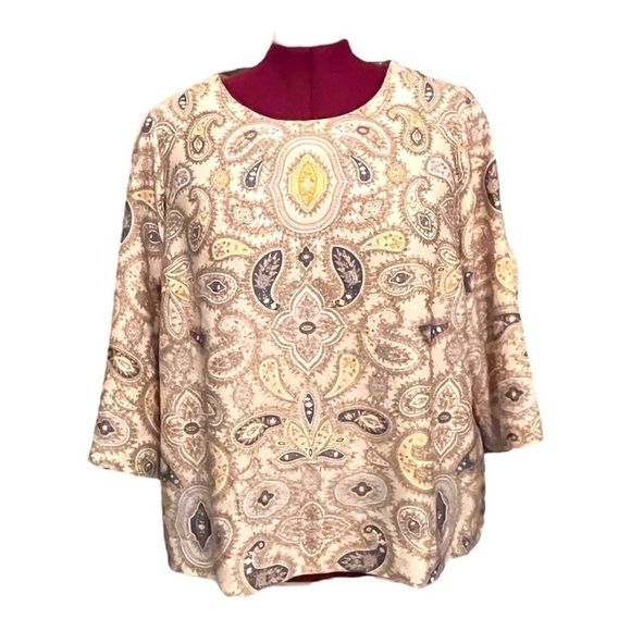 Adrienne Vittadini Silky Smooth Paisley Blouse - Picture 1 of 8